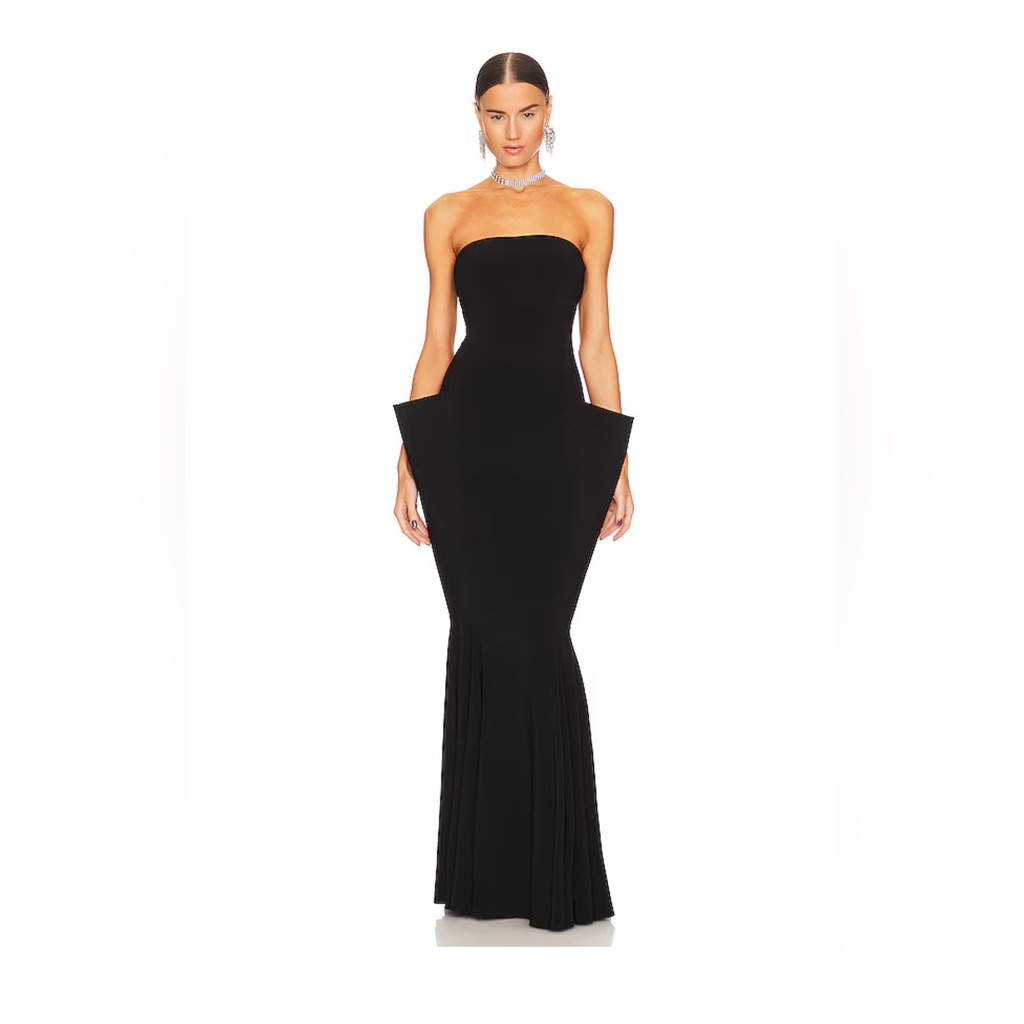 Norma Kamali Strapless Wing Fishtail Gown- Brand New With Tags